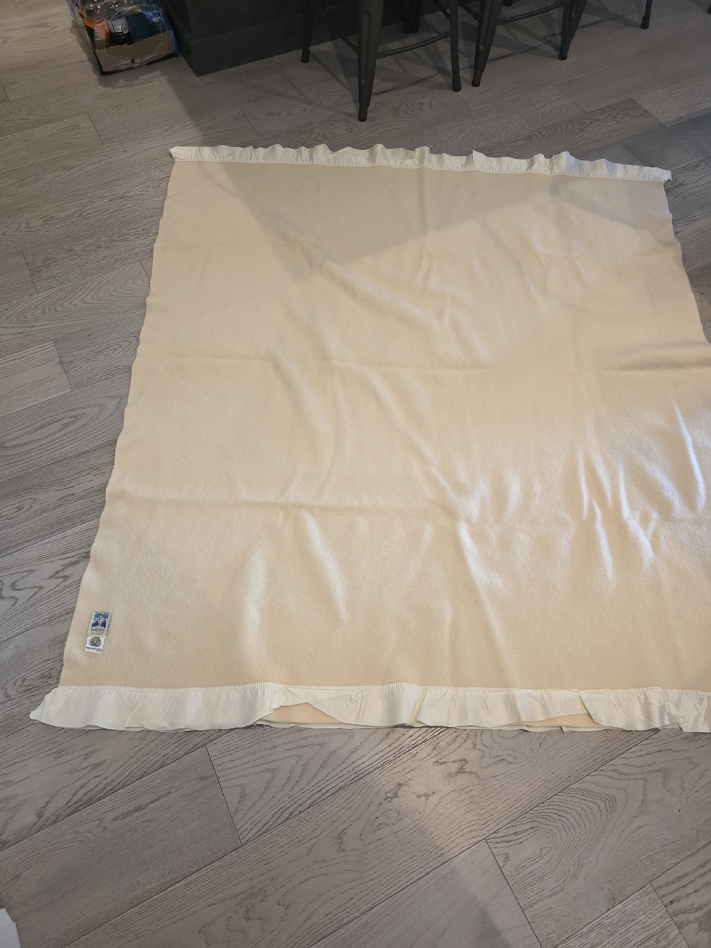 Kenwood Cream Wool Blanket Label Detail